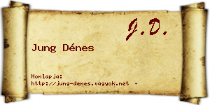Jung Dénes névjegykártya